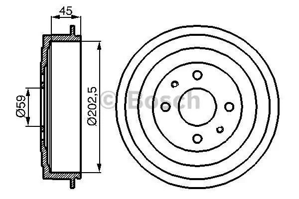 Тормозный барабан BOSCH 0 986 477 109 (DB183)