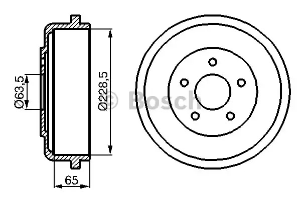 Тормозный барабан BOSCH 0 986 477 129 (DB203)