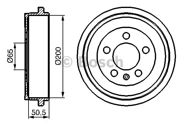 Тормозный барабан BOSCH 0 986 477 133 (DB204)