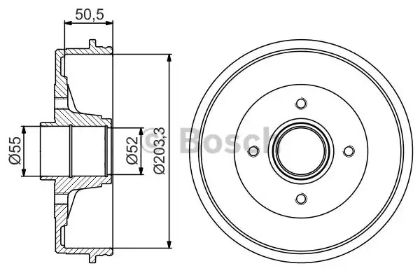 Тормозный барабан BOSCH 0 986 477 172 (DB243)