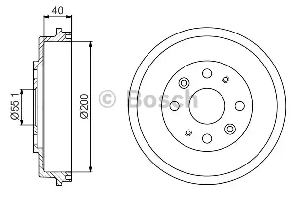 Тормозный барабан BOSCH 0 986 477 191 (DB262)