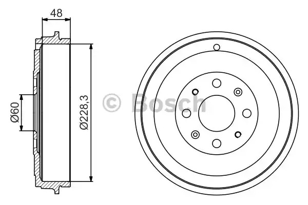 Тормозный барабан BOSCH 0 986 477 208 (DB279)