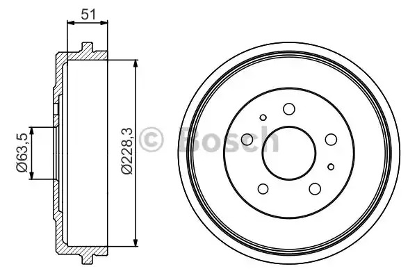 Тормозный барабан BOSCH 0 986 477 219 (DB290)