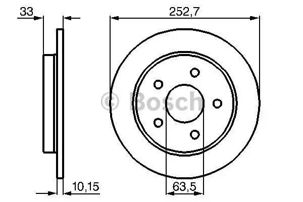 Тормозной диск BOSCH 0 986 478 196 (BD156, E1 90 R -02C0371/0318)