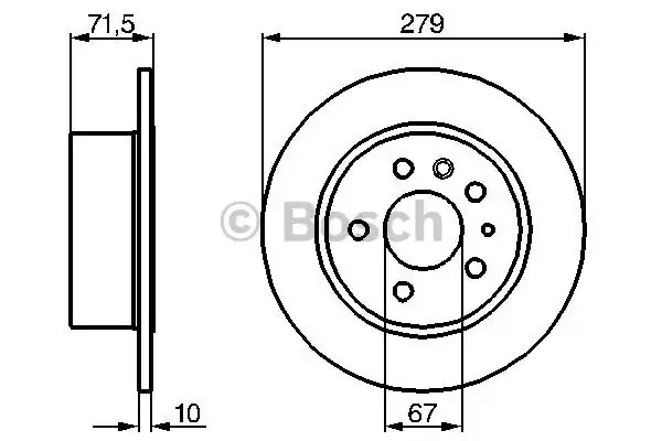 Тормозной диск BOSCH 0 986 478 199 (BD159, E1 90 R - 02C0241/0182)