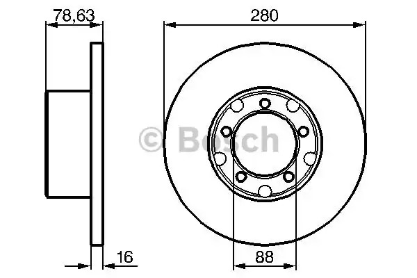 Тормозной диск BOSCH 0 986 478 201 (BD161)