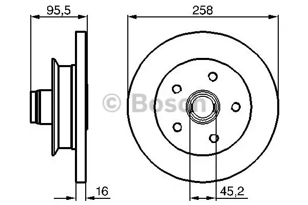 Тормозной диск BOSCH 0 986 478 224 (BD177)