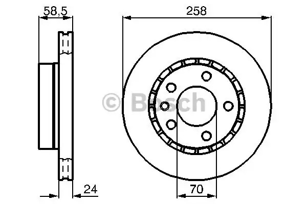 Тормозной диск BOSCH 0 986 478 265 (BD211, E1 90 R - 02C0091/0548)