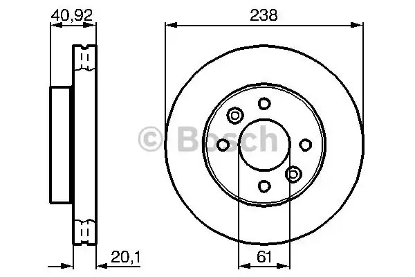 Тормозной диск BOSCH 0 986 478 276 (BD221, E1 90 R - 02C0074/0420)