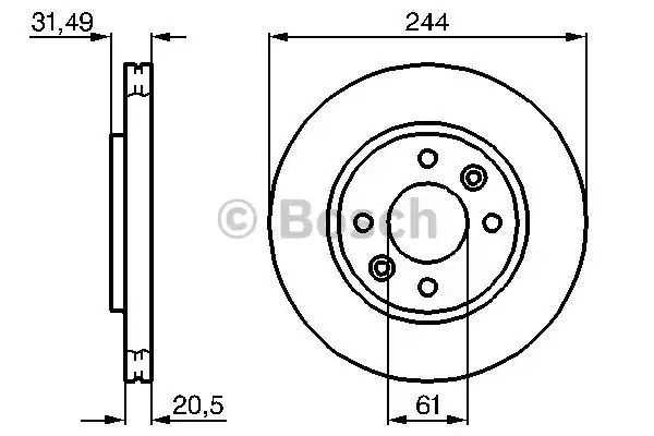 Тормозной диск BOSCH 0 986 478 278 (BD223)