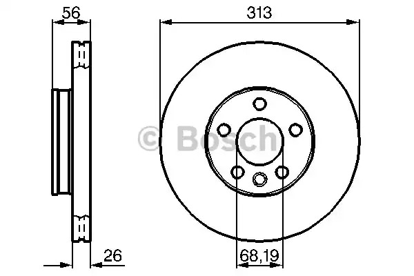 Тормозной диск BOSCH 0 986 478 296 (BD241)