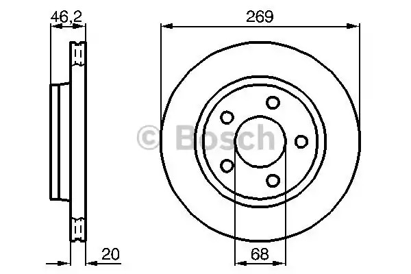 Тормозной диск BOSCH 0 986 478 316 (BD259)