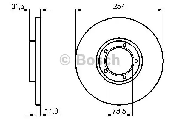 Тормозной диск BOSCH 0 986 478 345 (BD285)