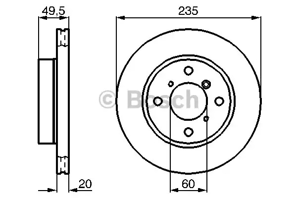 Тормозной диск BOSCH 0 986 478 450 (BD381)