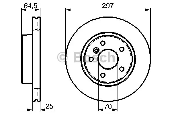 Тормозной диск BOSCH 0 986 478 483 (BD411, E1 90 R - 02C0289/0445)