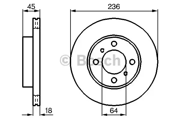 Тормозной диск BOSCH 0 986 478 572 (BD494)