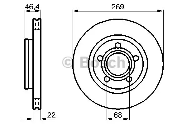 Тормозной диск BOSCH 0 986 478 574 (BD495)