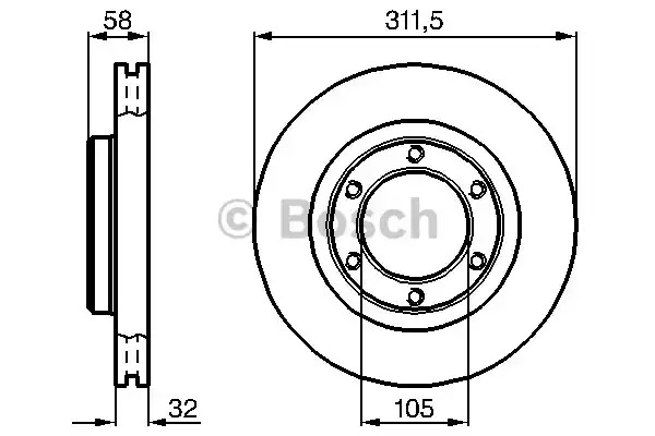 Тормозной диск BOSCH 0 986 478 580 (BD501)