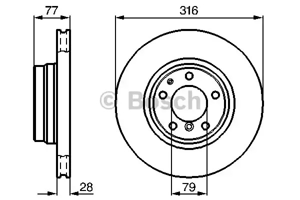 Тормозной диск BOSCH 0 986 478 622 (BD540)