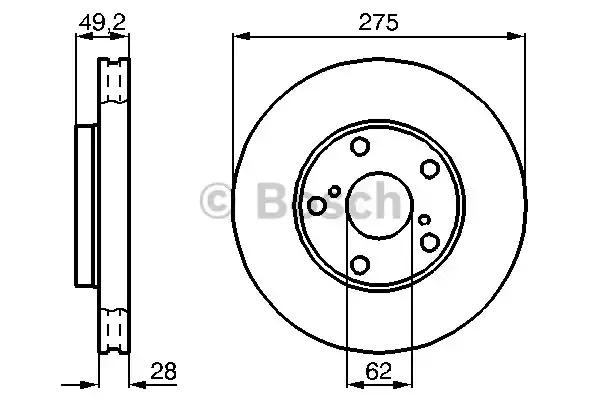 Тормозной диск BOSCH 0 986 478 632 (BD550)