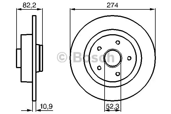 Тормозной диск BOSCH 0 986 478 744 (BD657)