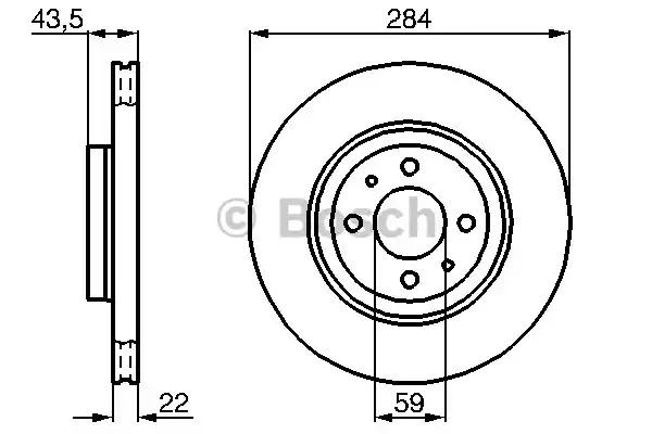 Тормозной диск BOSCH 0 986 478 810 (BD713, E1 90 R - 02C0339/0404)