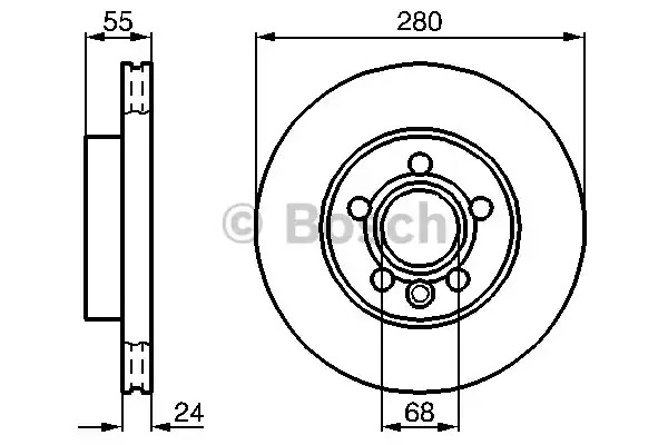 Тормозной диск BOSCH 0 986 478 846 (BD746, E1 90 R - 02C0074/0295)