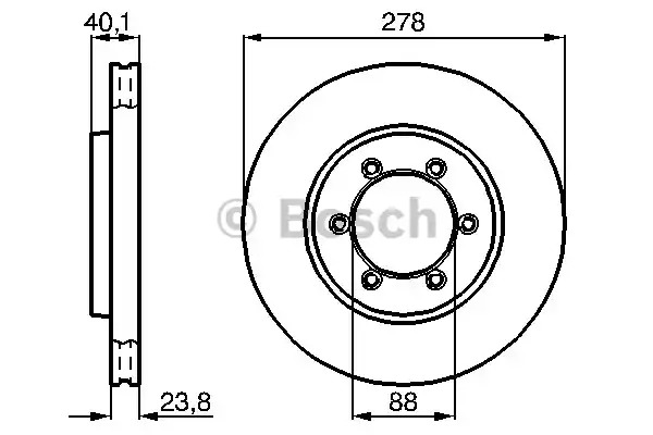 Тормозной диск BOSCH 0 986 478 967 (BD865, E1 90 R - 02C0074/0451)