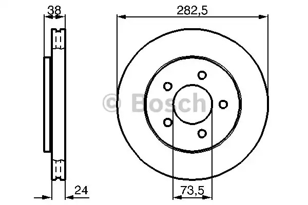 Тормозной диск BOSCH 0 986 478 983 (BD880, E1 90 R -02C0348/0207)