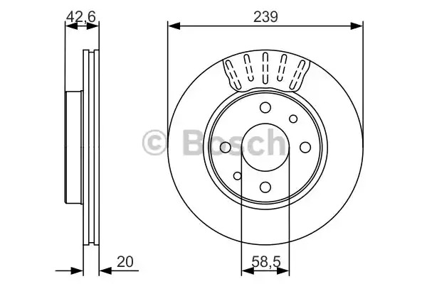 Тормозной диск BOSCH 0 986 479 082 (BD1653, E1 90 R - 02C0349/0119)