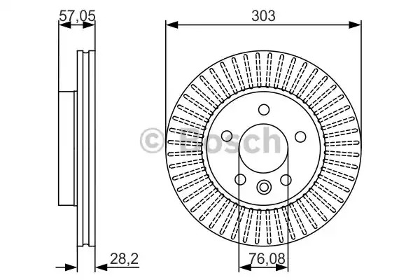 Тормозной диск BOSCH 0 986 479 154 (BD1647, E1 90 R -02C0348/0240)