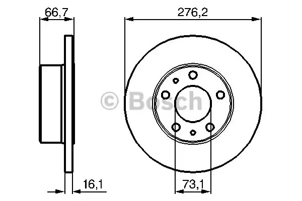 Тормозной диск BOSCH 0 986 479 163 (BD991, E1 90 R - 02C0355/0223)