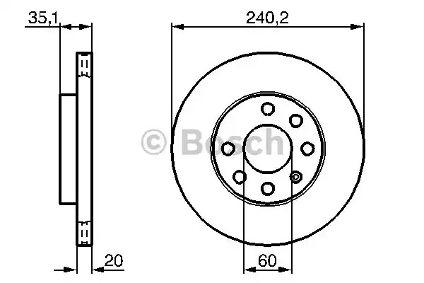 Тормозной диск BOSCH 0 986 479 190 (BD1061, E1 90 R - 02C0074/0417)