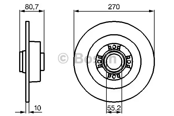 Тормозной диск BOSCH 0 986 479 196 (BD1066)