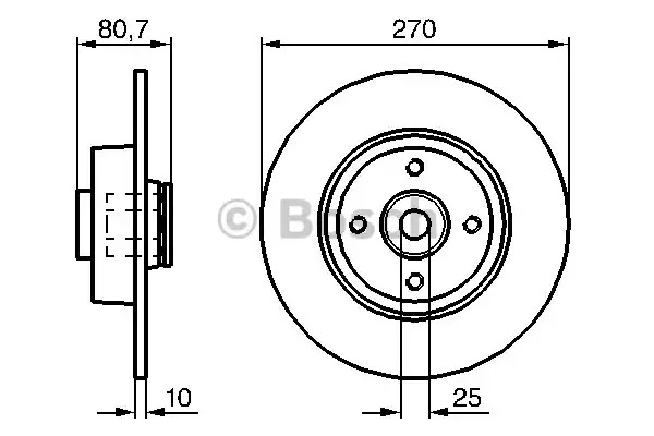 Тормозной диск BOSCH 0 986 479 274 (BD1123, E1 90R-02C0310/0070)