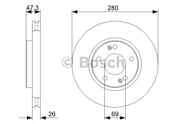 Тормозной диск BOSCH 0 986 479 368 (BD1207, E1 90 R - 02C0349/0045)