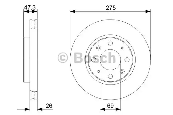 Тормозной диск BOSCH 0 986 479 369 (BD1208)