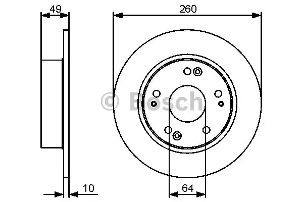 Тормозной диск BOSCH 0 986 479 450 (BD1284, E1 90 R - 02C0100/0459)