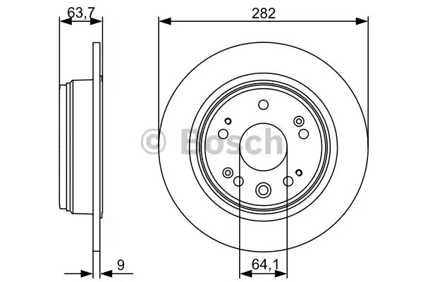 Тормозной диск BOSCH 0 986 479 505 (BD1361, E1 90 R - 02C0241/0178)