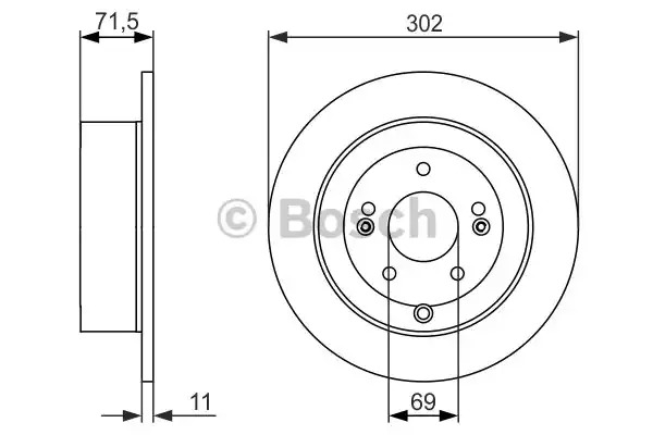 Тормозной диск BOSCH 0 986 479 509 (BD1365, E1 90 R - 02C0241/0210)