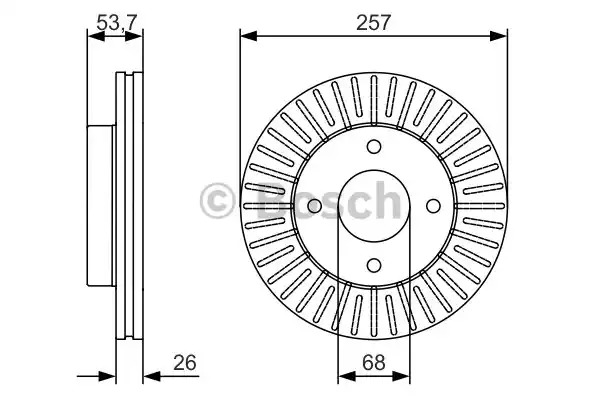 Тормозной диск BOSCH 0 986 479 535 (BD1664)