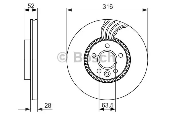 Тормозной диск BOSCH 0 986 479 620 (BD1463)