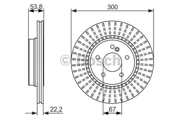 Тормозной диск BOSCH 0 986 479 653 (BD1497, E1 90 R -02C0359/0023)