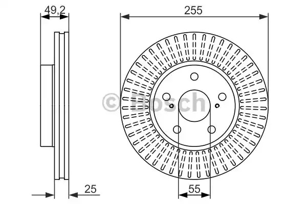 Тормозной диск BOSCH 0 986 479 663 (BD1505, E1 90 R - 02C0074/0138)