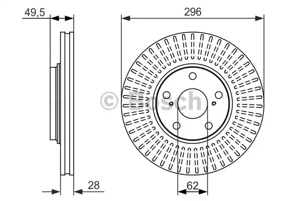 Тормозной диск BOSCH 0 986 479 664 (BD1506)