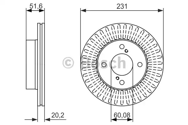 Тормозной диск BOSCH 0 986 479 778 (BD1608)