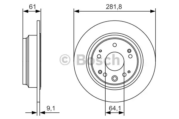 Тормозной диск BOSCH 0 986 479 A91 (BD 2151, E1 90 R - 02C0357/0218)