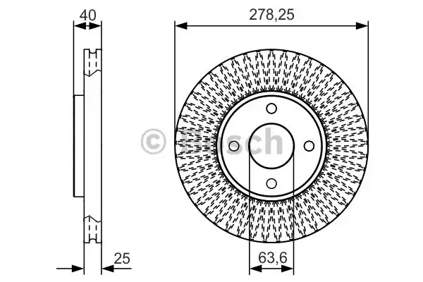 Тормозной диск BOSCH 0 986 479 C48 (BD 2187, E1 90 R -02C0348/0212)