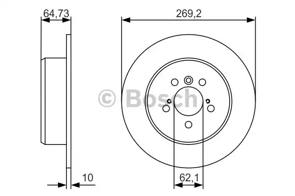 Тормозной диск BOSCH 0 986 479 R00 (BD1735, E11 90R-02C01123/27465)