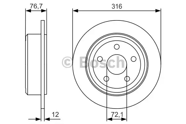 Тормозной диск BOSCH 0 986 479 R08 (BD1743)